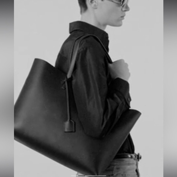 Saint Laurent Black and Gold Tote Bag with Structured Design - Picture 1 of 12